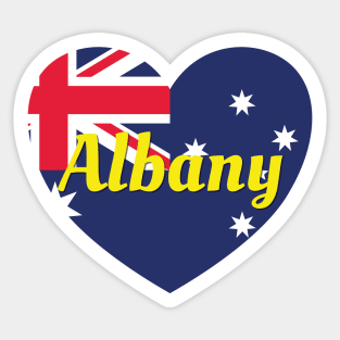 Albany WA Australia Australian Flag Heart Sticker